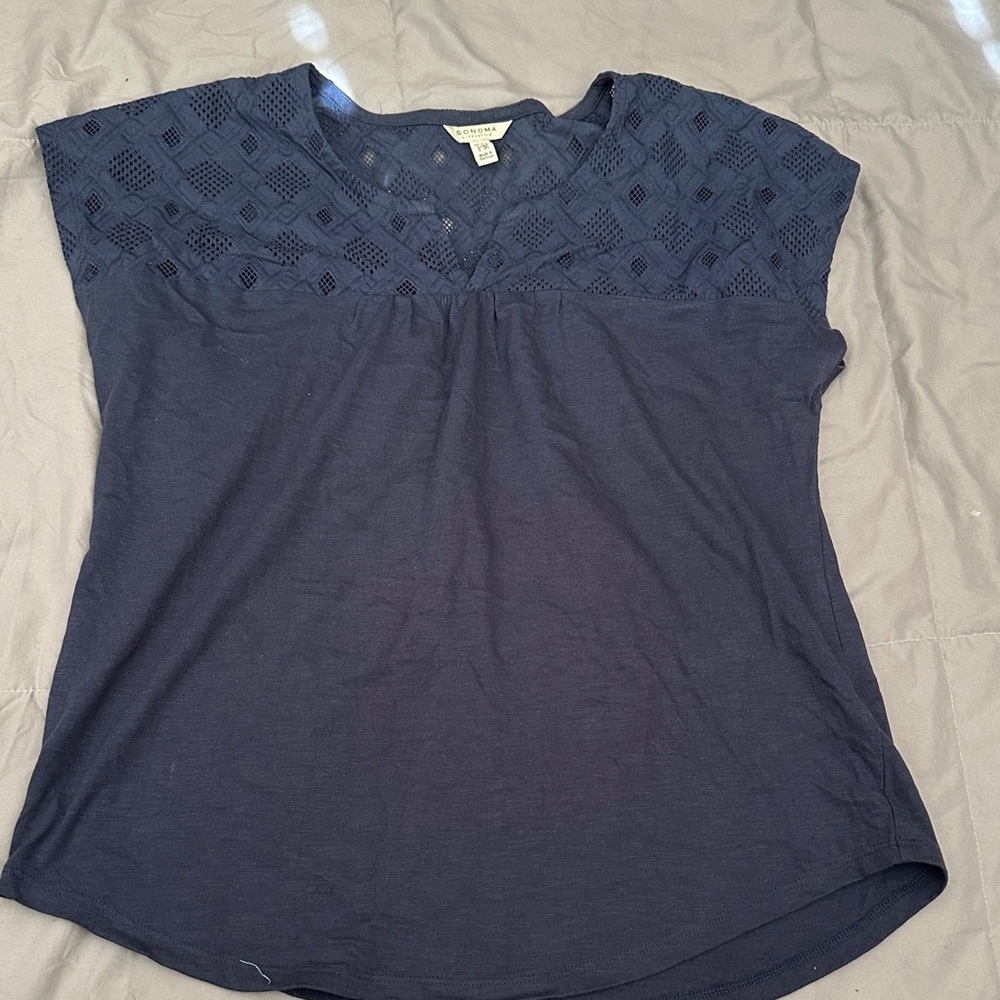 Sonoma Navy Short Sleeve Women's Tee